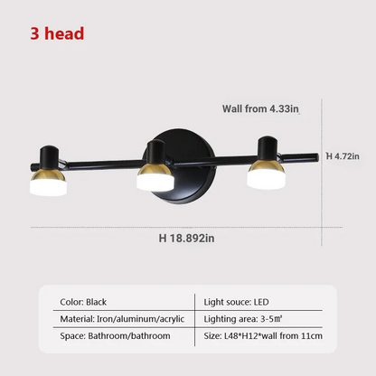 Drehbare Vintage LED Wandlampe Spiegel Leuchte 2-3 Köpfe