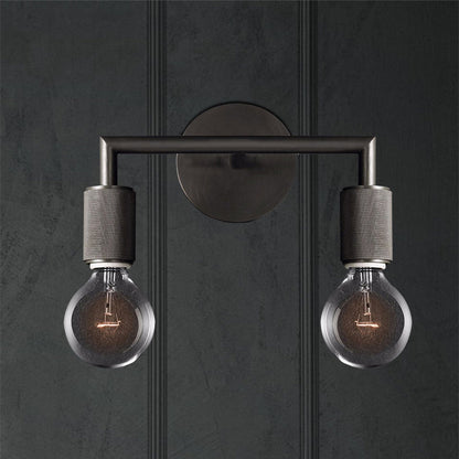 Wandleuchte Messing Metall Doppelbulb Wandlampe