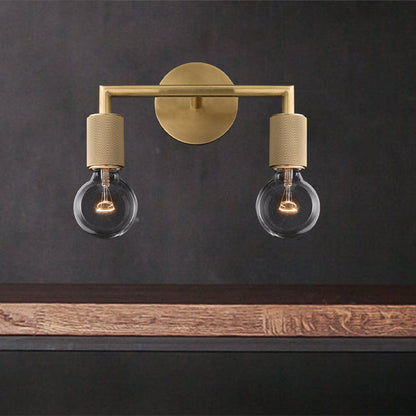 Wandleuchte Messing Metall Doppelbulb Wandlampe