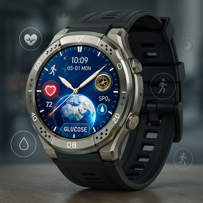 Smartwatch Gesundheits-Tracker Glukosemonitor Uhr