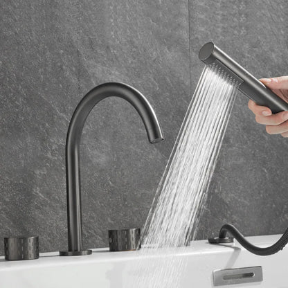 Luxus Messing Deckmontierter 5-Loch Badewannenwaschtischmischer Wasserhahn
