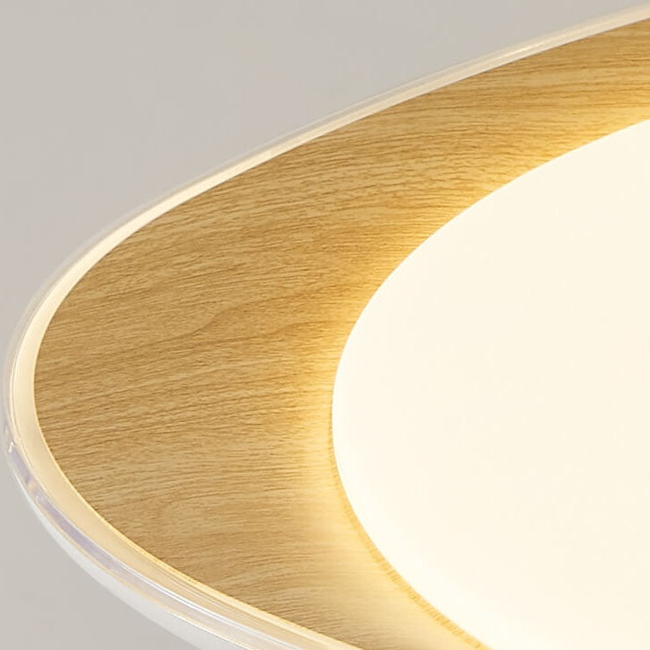 Garduru Minimalistische LED Deckenleuchte | Holzoptik | Flaches Design | Dimmbare Beleuchtung