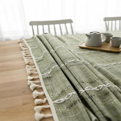 Elegante Baumwoll-Leinen-Tischdecke