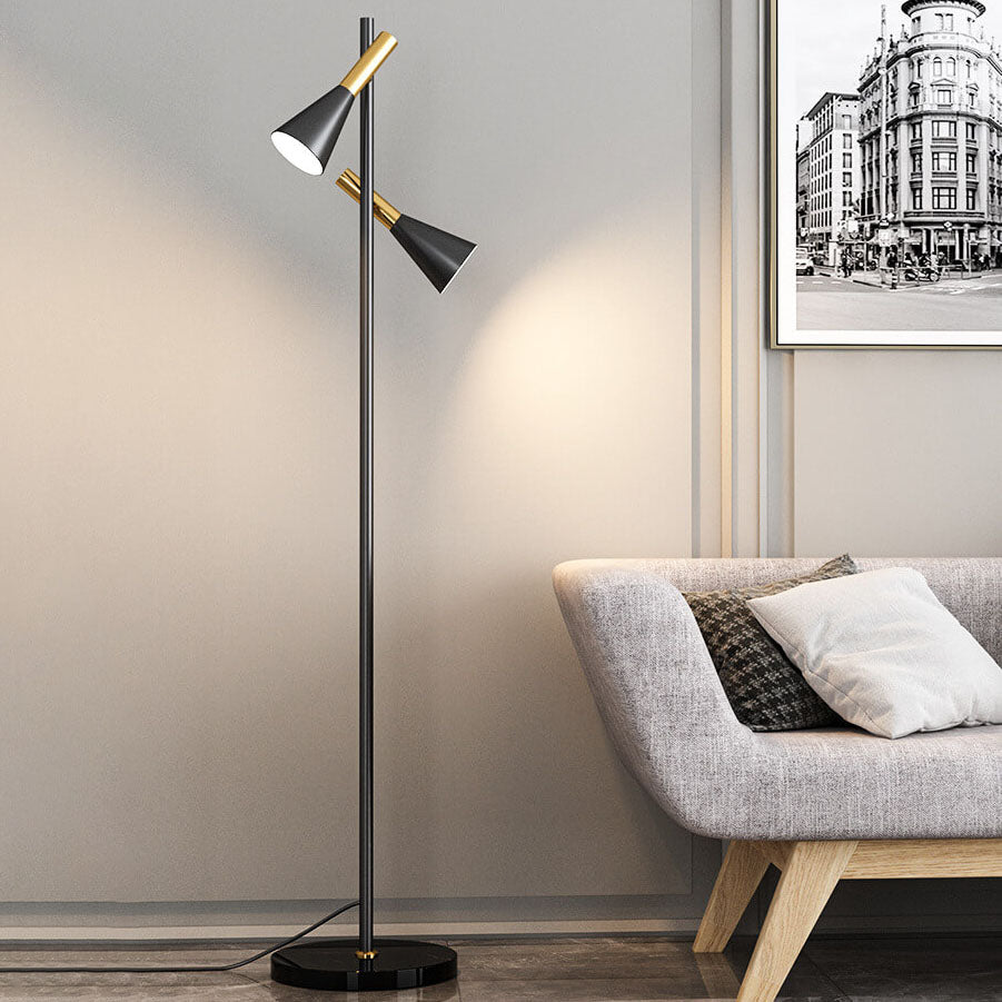 Garduru Nordic Design Stehlampe | Minimalistische Drehbare 2-Licht Lampe | Modernes Stehleuchten-Design