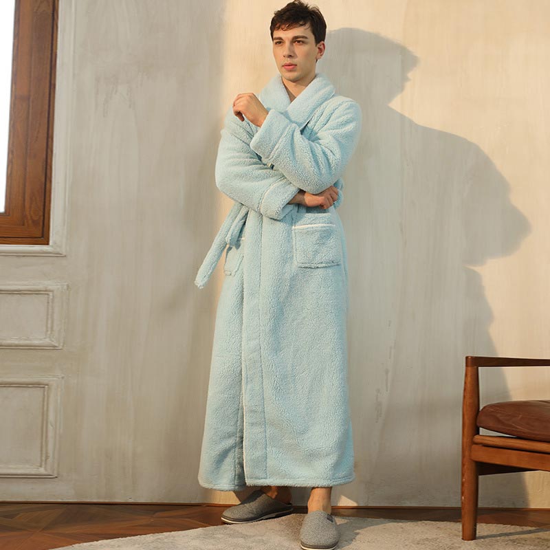 Garduru Bequemer Fleece-Pyjama, langer Bademantel