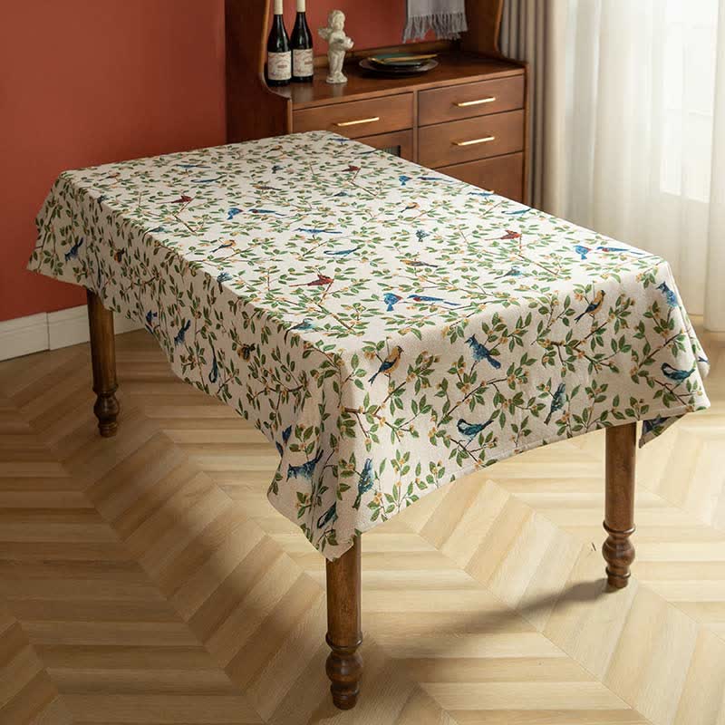 Üppiges Erbe Blumen- & Vogel-Tischdecke