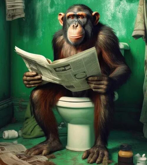 Tier Affe Panda Toilet Malerei Kunst DIY Stickerei