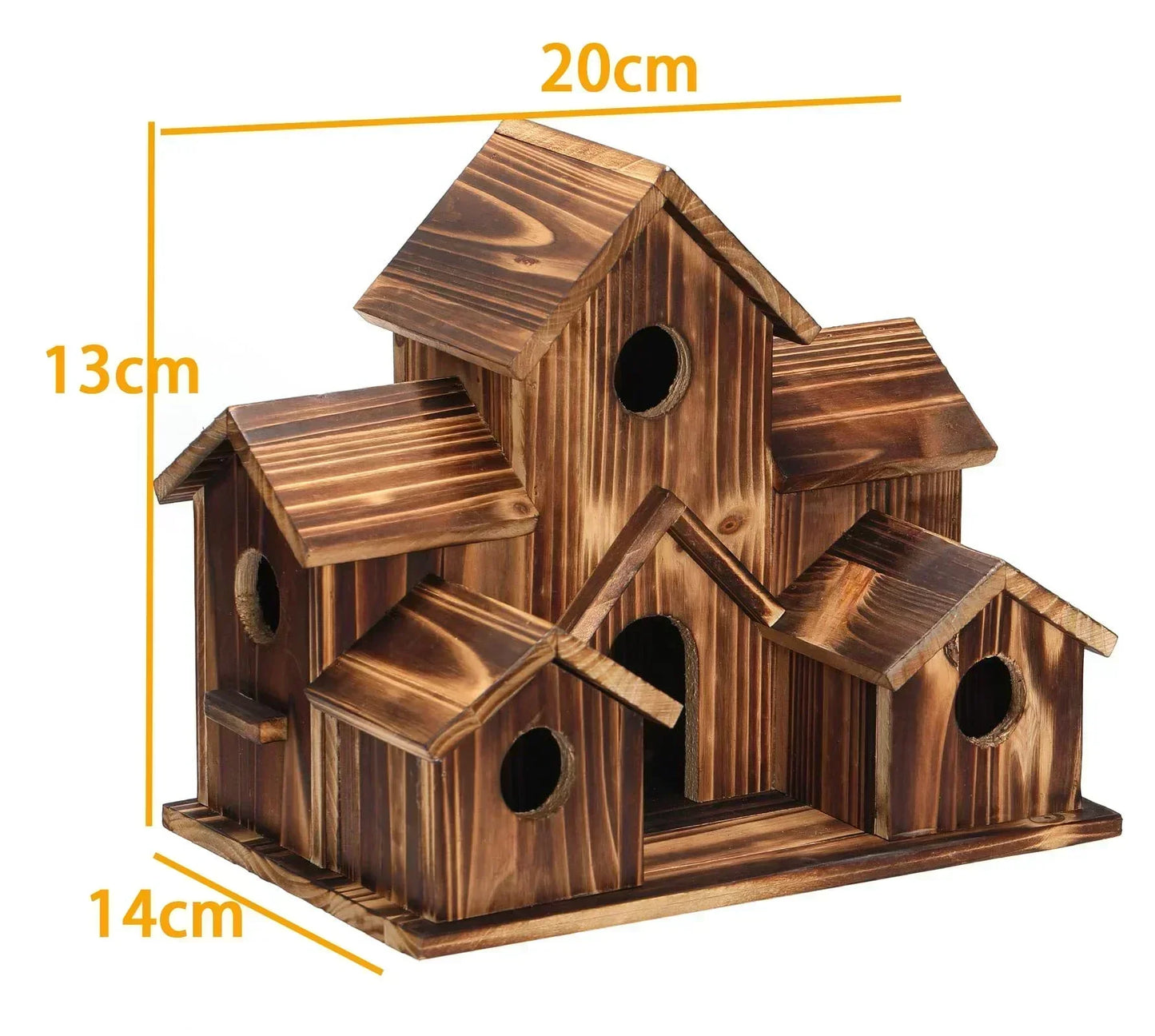6-Raum Holzvogelhaus mit handgefertigtem Design