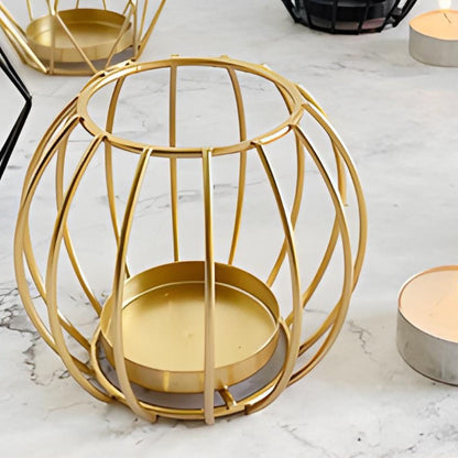 Wireframe Sleek Eisen Kerzenhalter