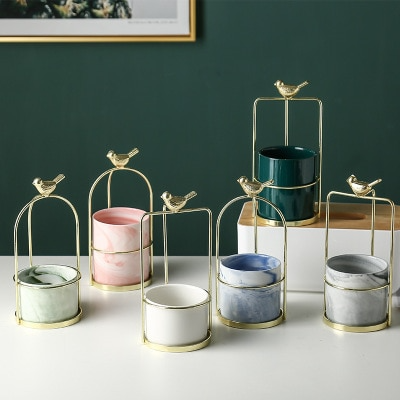 Blumenpflanzgefäße mit Vogel-Design für stilvolle Dekoration