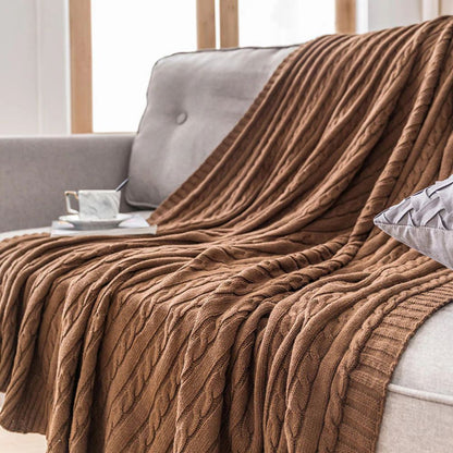 Geflochtene Strickbaumwoll-Decke