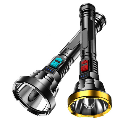 90000LM LED Taschenlampe – Taktischer Suchscheinwerfer mit USB-Aufladung und Superheller Beleuchtung