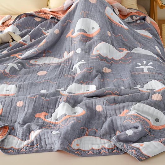 Ocean Dreams Wal Baumwolldecke