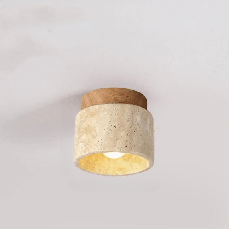 Licht von Travertin - Elegante Deckenlampe für Treppenhaus