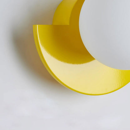 Glas Globe Wandlampe mit bunter Basis