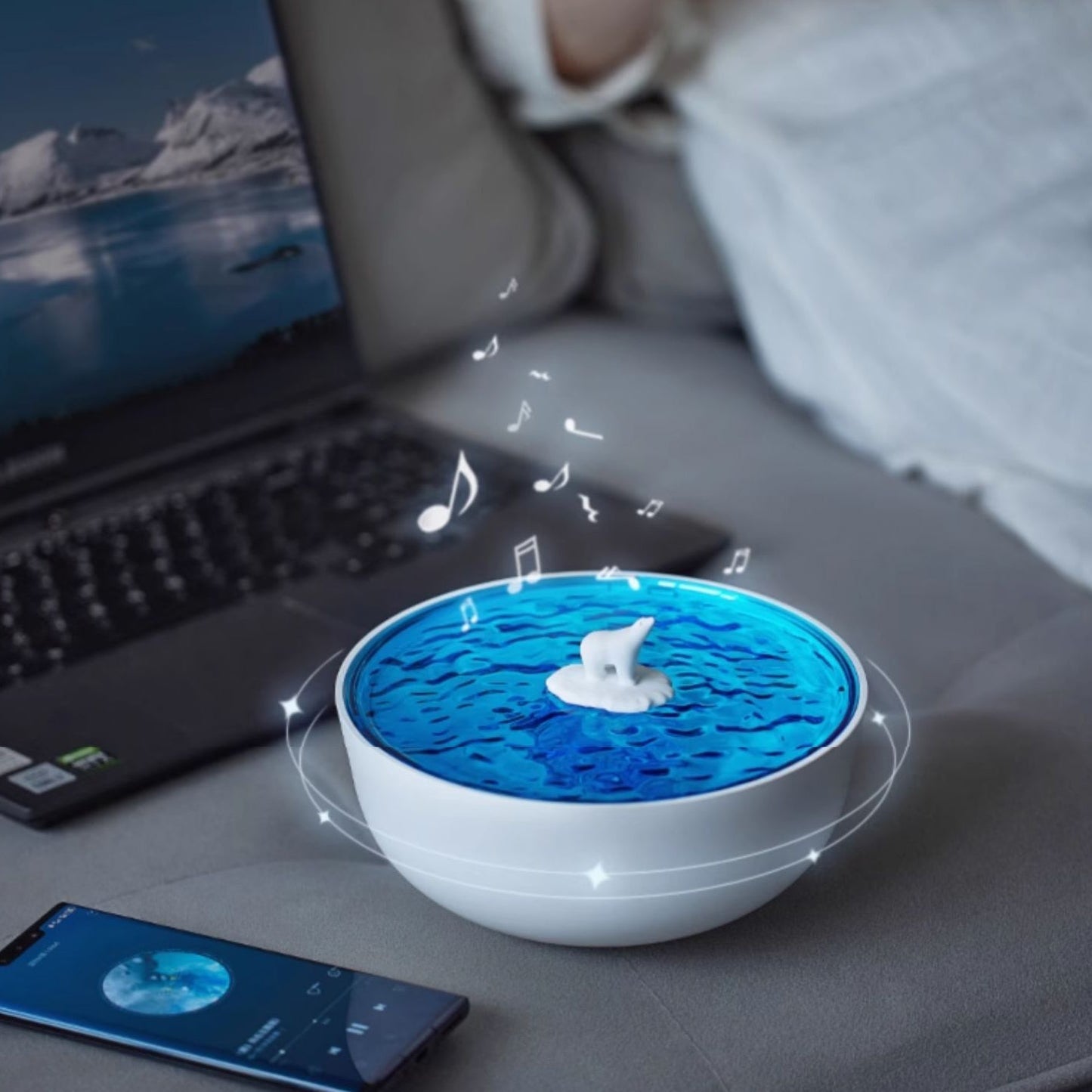 Polar Arctic Ocean Retro Bluetooth Plattenspieler LED Nachtlicht - Perfektes Geschenk für Kinder und Mädchen