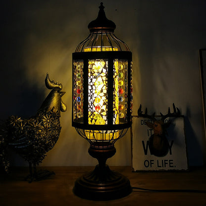 Garduru Vintage Türkische Tischlampe | Buntglas-Laterne | 1-flammig | Orientalisches Design