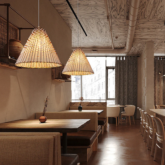 Boho Pendelleuchte - Handgefertigte Weidenleuchte für die Inneneinrichtung