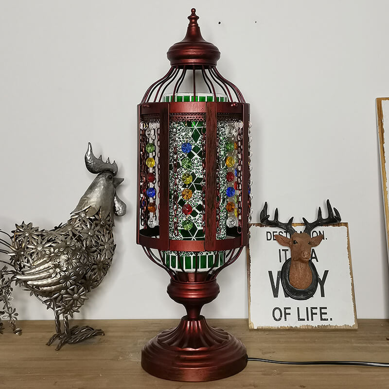 Garduru Vintage Türkische Tischlampe | Buntglas-Laterne | 1-flammig | Orientalisches Design