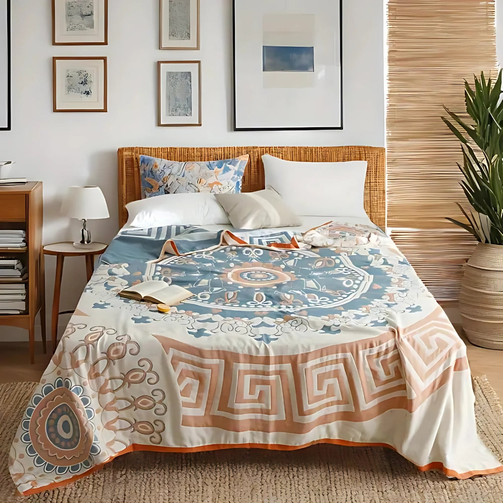 Atmungsaktive Baumwoll geometrisches Design Decke