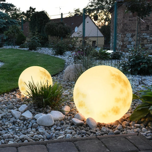 Garduru Mond Gartenlampe | Stimmungsvolles Licht für Außenbereiche | Wetterfest | Solarbetrieben