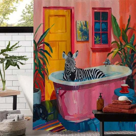 Verspielter Pink Zebra Vorhang