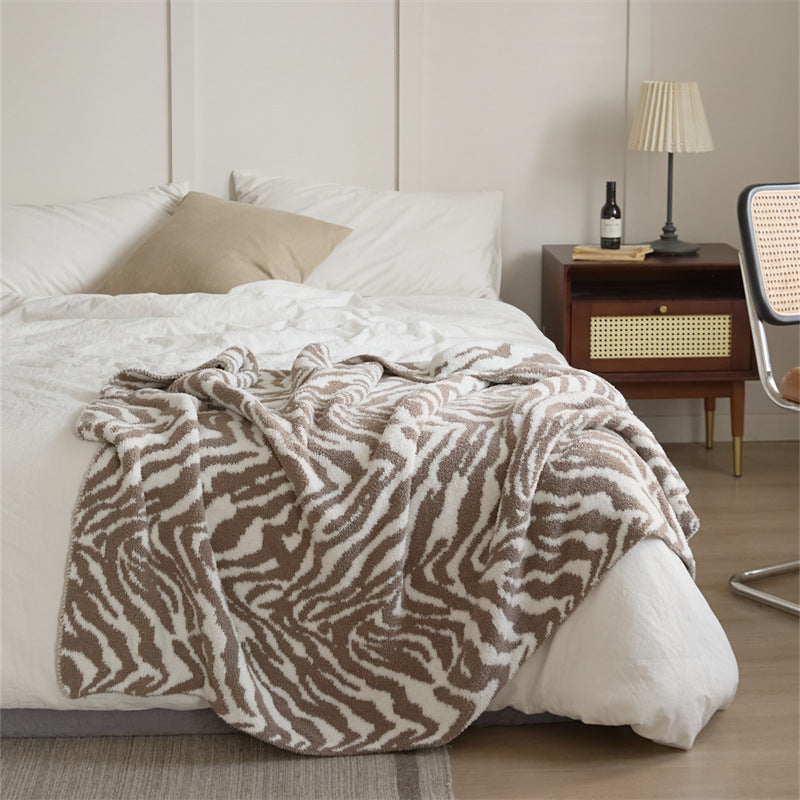 Zebra-Muster waschbare Strickwurfdecke