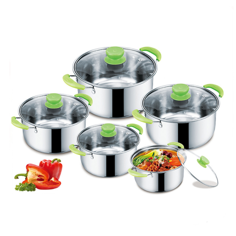 Garduru | set of 5 stainless steel saucepans