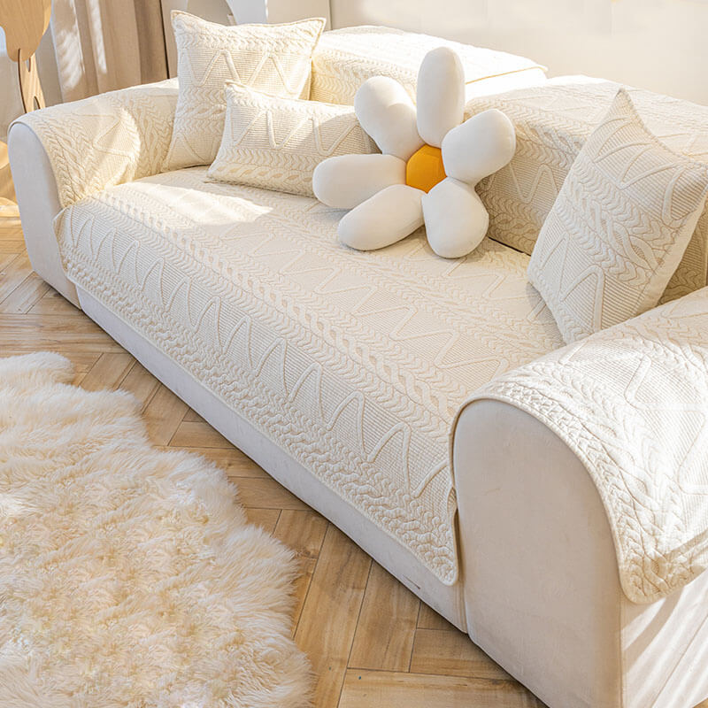 Baumwollgepolsterte Ecksofaüberzüge, Möbelprotektor Rutschfeste Sofaüberzüge