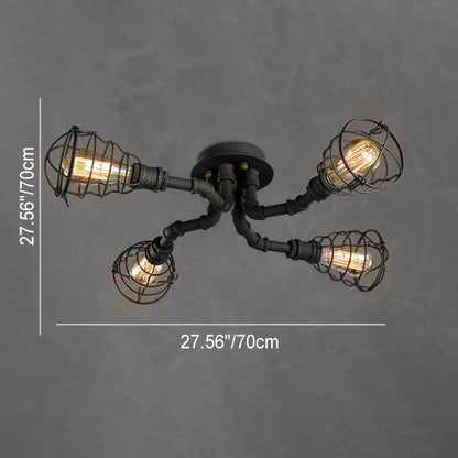 Garduru Industrielle Vintage Deckenleuchte | 4/6/8 Lichter | Wasserrohr-Design aus Eisen