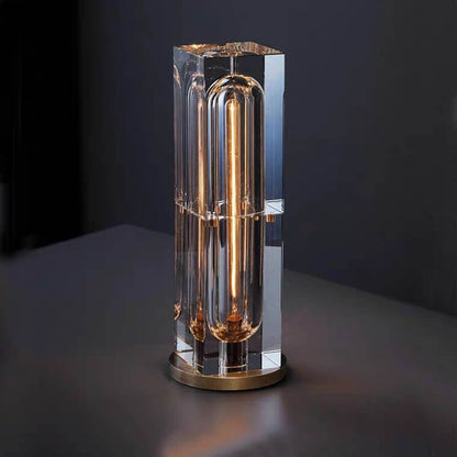 Garduru Kristall Tischlampe | Geometrisches Design | Rechteckig oder Quadratisch | 1-flammig