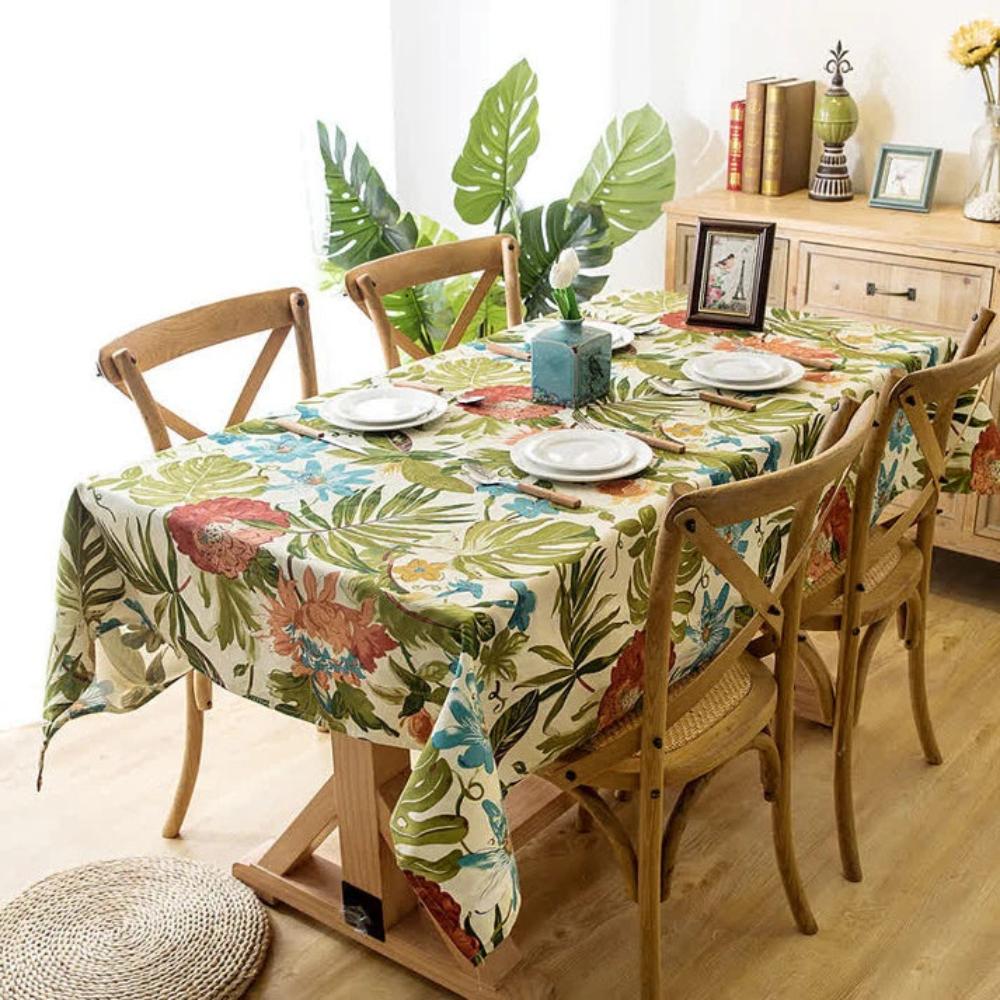 Monstera-Blätter Baumwoll-Tischdecke