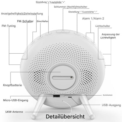 Stilvoller LED-Wecker mit Farbwechsel – Kabelloses Design für maximale Flexibilität