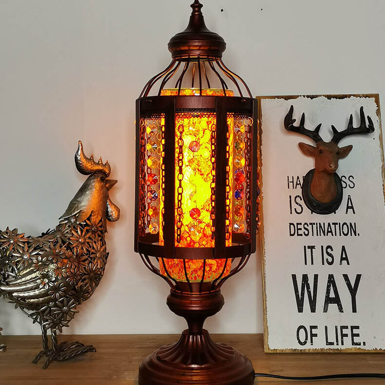 Garduru Vintage Türkische Tischlampe | Buntglas-Laterne | 1-flammig | Orientalisches Design