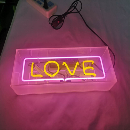 Neon Schild Acrylglas – LED Lichtbox für Wohnzimmer & Schlafzimmer, dekorative Tischlampe