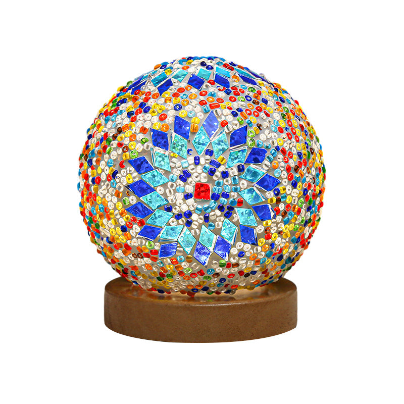 Luminara - Sphärische LED-Dimmbar-Glas-Barock-Tischlampe Mosaik 3,9"