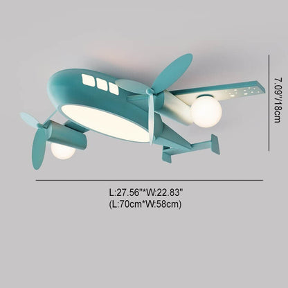 Garduru Kinder Deckenleuchte | Cartoon Flugzeug-Design | LED Dimmbar | Nordic Kreativ Stil