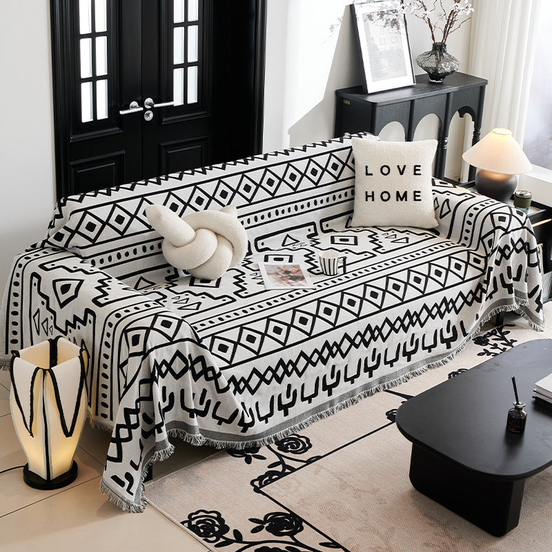 Schwarze Bohemia Sofa/Couch Bezug Werfen Decke