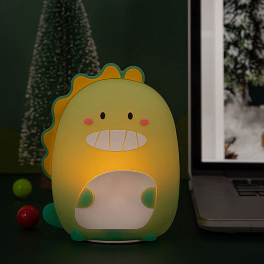 Squishy Silikon Happiges Grinsen Dinosaurier LED Nacht Licht - Perfektes Geschenk für Kinder und Mädchen