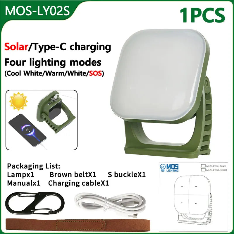 80W LED Solar-Aufladbare Campinglampe mit Magnet und Zoomfunktion