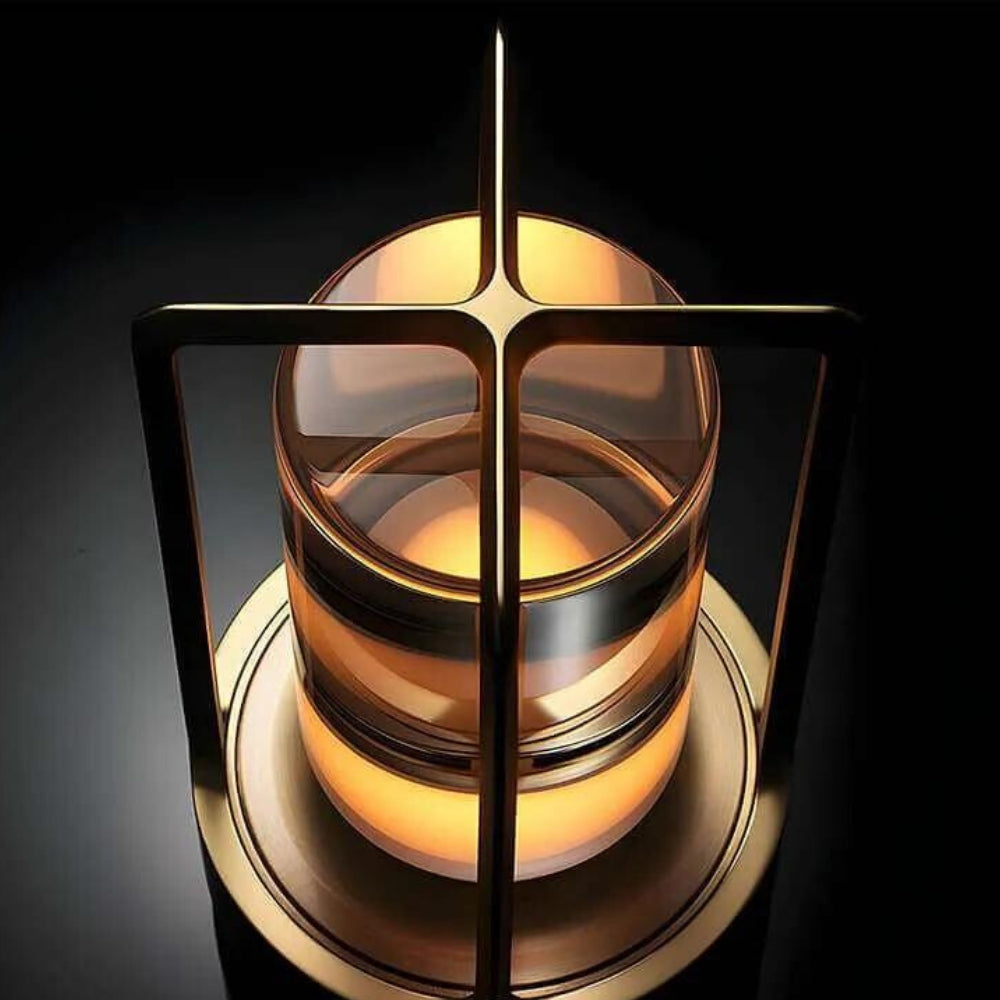 LumiNordic – Kristall Tischlampe mit dimmbaren LED und wiederaufladbarer Batterie