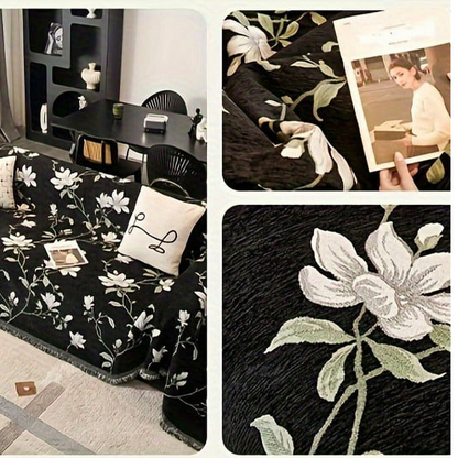 Vintage Floral Chenille Sofabezug