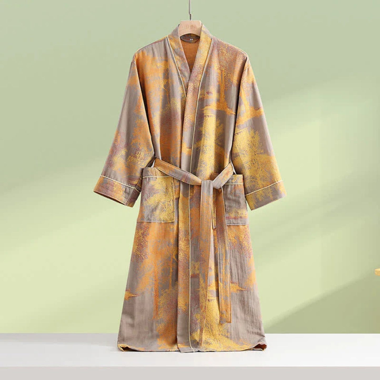 Weicher Kimono-Stil Baumwollbademantel