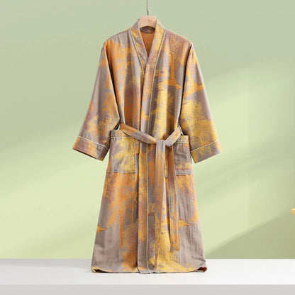 Weicher Kimono-Stil Baumwollbademantel