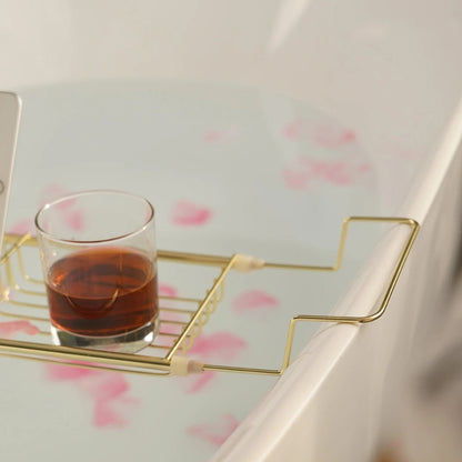 Verstellbares Badewannen-Caddy-Tablett aus Edelstahl