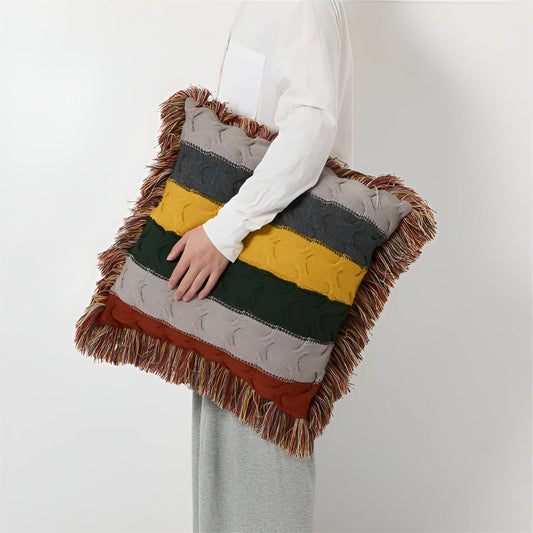 Bunte Strahlung Strickkissen