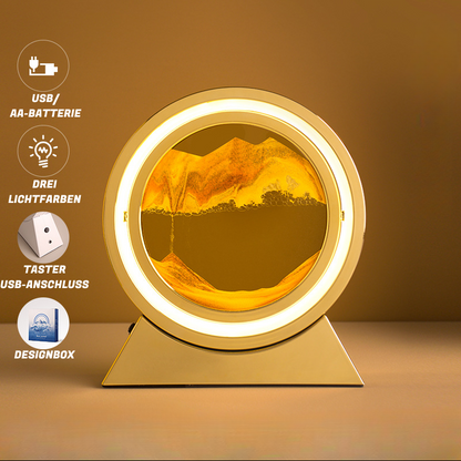 3D Sanduhr mit LED Beleuchtung - mobiles Kunstwerk, Art, WW, KW, Tageslicht