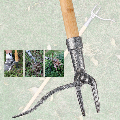 Unkrautzieher mit 4-Krallen-Kopf – Effektives Gartenwerkzeug aus Eisen zur Wurzelentfernung