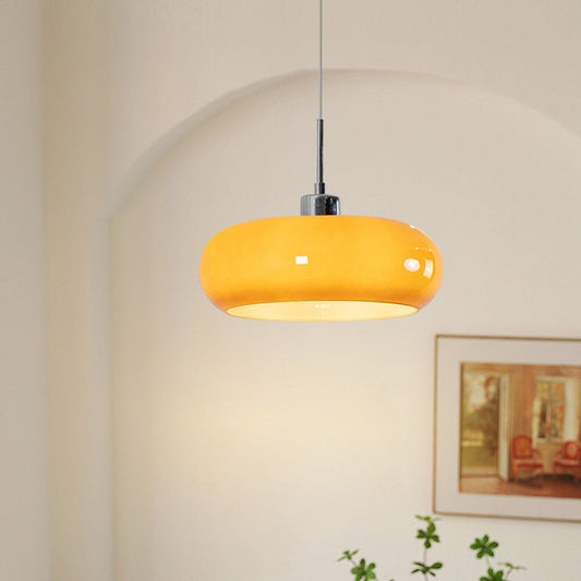 Garduru Brot-förmige Glas Pendelleuchte – Modern dimmbare Deckenleuchte (E27, LED enthalten)