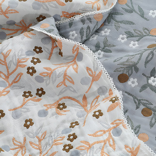 Blattiger floraler Baumwoll-Gaze-Decke